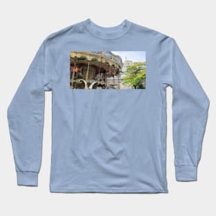 Paris Montmartre Carousel and Sacre-Coeur in Summer Long Sleeve T-Shirt